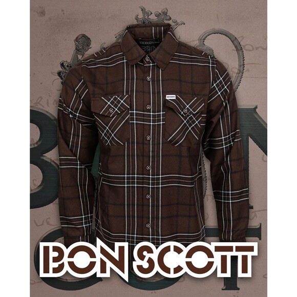 DIXXON Flannel Sz L Bon Scott Touring AC/DC ACDC Dirty Deeds TNT Highway to Hell - Picture 1 of 3